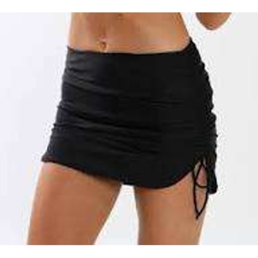 Collections by Catalina Black Swim Skirt Ruched Side 3X 22W-24W NWT